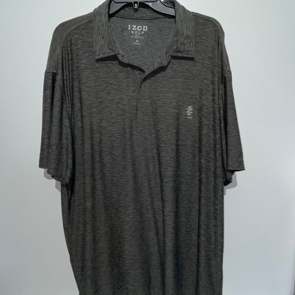 IZOD Men's Gray Performance Stretch‎ Short Sleeve Golf Polo Shirt Size XL